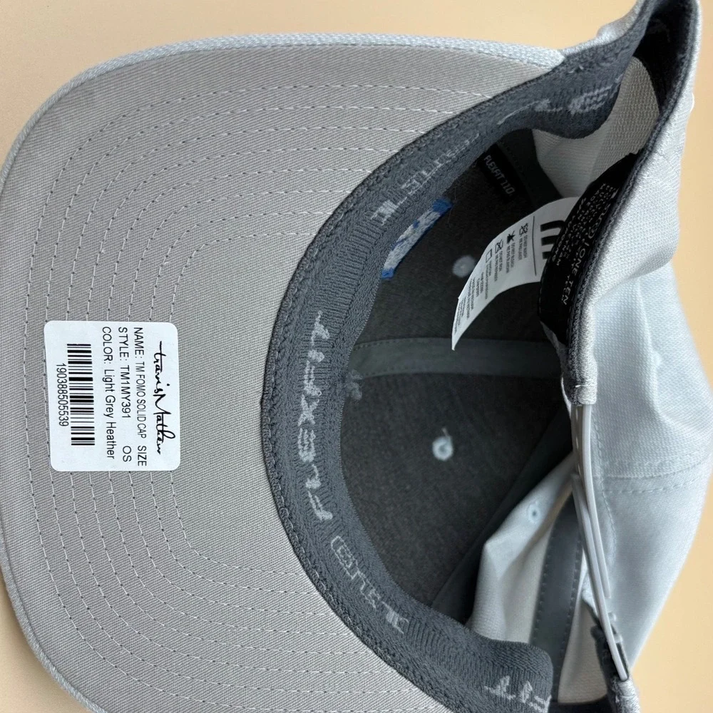 TravisMathew Solid Cap Light Grey Heather Parady Flexfit 110 Hat TM1MY391 - Picture 4 of 7